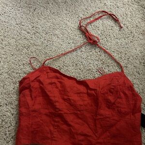 Banana Republic Vibrant Orange Smocked Top